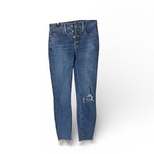 J. Crew 9" Mid-Rise Skinny Jeans Women Size 26 All Day Stretch Denim Blue Jeans